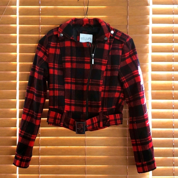 dELiA*s Other - dELiA*s moto bomber plaid jacket